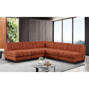 Meridian Quinn Cognac Chenille Fabric Modular Sectional IMAGE 2