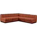 Meridian Quinn Cognac Chenille Fabric Modular Sectional IMAGE 4