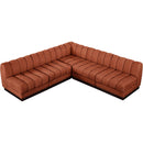 Meridian Quinn Cognac Chenille Fabric Modular Sectional IMAGE 5