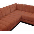 Meridian Quinn Cognac Chenille Fabric Modular Sectional IMAGE 9