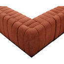 Meridian Quinn Cognac Chenille Fabric Modular Sectional IMAGE 11