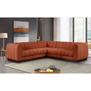 Meridian Quinn Cognac Chenille Fabric Modular Sectional IMAGE 2