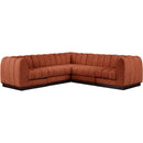 Meridian Quinn Cognac Chenille Fabric Modular Sectional IMAGE 4