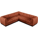 Meridian Quinn Cognac Chenille Fabric Modular Sectional IMAGE 5