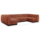 Meridian Quinn Cognac Chenille Fabric Modular Sectional IMAGE 19