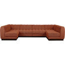 Meridian Quinn Cognac Chenille Fabric Modular Sectional IMAGE 4