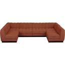 Meridian Quinn Cognac Chenille Fabric Modular Sectional IMAGE 5