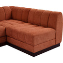 Meridian Quinn Cognac Chenille Fabric Modular Sectional IMAGE 9