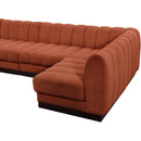 Meridian Quinn Cognac Chenille Fabric Modular Sectional IMAGE 11