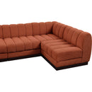 Meridian Quinn Cognac Chenille Fabric Modular Sectional IMAGE 13