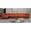Meridian Quinn Cognac Chenille Fabric Modular Sectional IMAGE 2