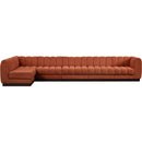 Meridian Quinn Cognac Chenille Fabric Modular Sectional IMAGE 4
