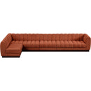 Meridian Quinn Cognac Chenille Fabric Modular Sectional IMAGE 5