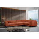 Meridian Quinn Cognac Chenille Fabric Modular Sectional IMAGE 2