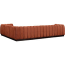 Meridian Quinn Cognac Chenille Fabric Modular Sectional IMAGE 3