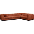 Meridian Quinn Cognac Chenille Fabric Modular Sectional IMAGE 4