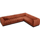 Meridian Quinn Cognac Chenille Fabric Modular Sectional IMAGE 5