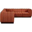 Meridian Quinn Cognac Chenille Fabric Modular Sectional IMAGE 7
