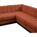 Meridian Quinn Cognac Chenille Fabric Modular Sectional IMAGE 9