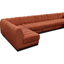 Meridian Quinn Cognac Chenille Fabric Modular Sectional IMAGE 16