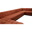 Meridian Quinn Cognac Chenille Fabric Modular Sectional IMAGE 18