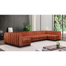 Meridian Quinn Cognac Chenille Fabric Modular Sectional IMAGE 2