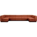 Meridian Quinn Cognac Chenille Fabric Modular Sectional IMAGE 4
