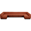 Meridian Quinn Cognac Chenille Fabric Modular Sectional IMAGE 5