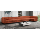 Meridian Quinn Cognac Chenille Fabric Modular Sectional IMAGE 2
