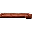 Meridian Quinn Cognac Chenille Fabric Modular Sectional IMAGE 4