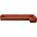 Meridian Quinn Cognac Chenille Fabric Modular Sectional IMAGE 5
