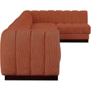 Meridian Quinn Cognac Chenille Fabric Modular Sectional IMAGE 7