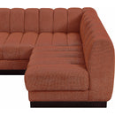 Meridian Quinn Cognac Chenille Fabric Modular Sectional IMAGE 13