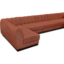 Meridian Quinn Cognac Chenille Fabric Modular Sectional IMAGE 14