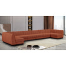 Meridian Quinn Cognac Chenille Fabric Modular Sectional IMAGE 2