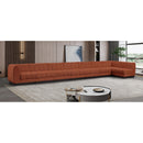 Meridian Quinn Cognac Chenille Fabric Modular Sectional IMAGE 2