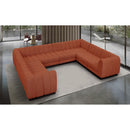 Meridian Quinn Cognac Chenille Fabric Modular Sectional IMAGE 2