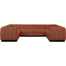 Meridian Quinn Cognac Chenille Fabric Modular Sectional IMAGE 4