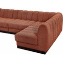 Meridian Quinn Cognac Chenille Fabric Modular Sectional IMAGE 10