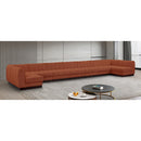 Meridian Quinn Cognac Chenille Fabric Modular Sectional IMAGE 2