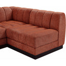 Meridian Quinn Cognac Chenille Fabric Modular Sectional IMAGE 9