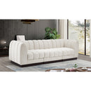 Meridian Quinn Cream Chenille Fabric Modular Sofa IMAGE 2