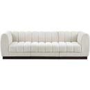 Meridian Quinn Cream Chenille Fabric Modular Sofa IMAGE 4