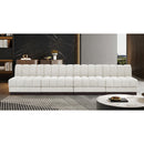 Meridian Quinn Cream Chenille Fabric Modular Sofa IMAGE 2