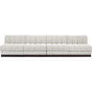 Meridian Quinn Cream Chenille Fabric Modular Sofa IMAGE 4