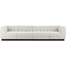 Meridian Quinn Cream Chenille Fabric Modular Sofa IMAGE 4