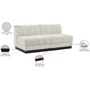 Meridian Quinn Cream Chenille Fabric Modular Sofa IMAGE 11