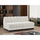 Meridian Quinn Cream Chenille Fabric Modular Sofa IMAGE 2