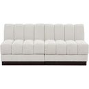 Meridian Quinn Cream Chenille Fabric Modular Sofa IMAGE 4