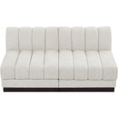 Meridian Quinn Cream Chenille Fabric Modular Sofa IMAGE 5